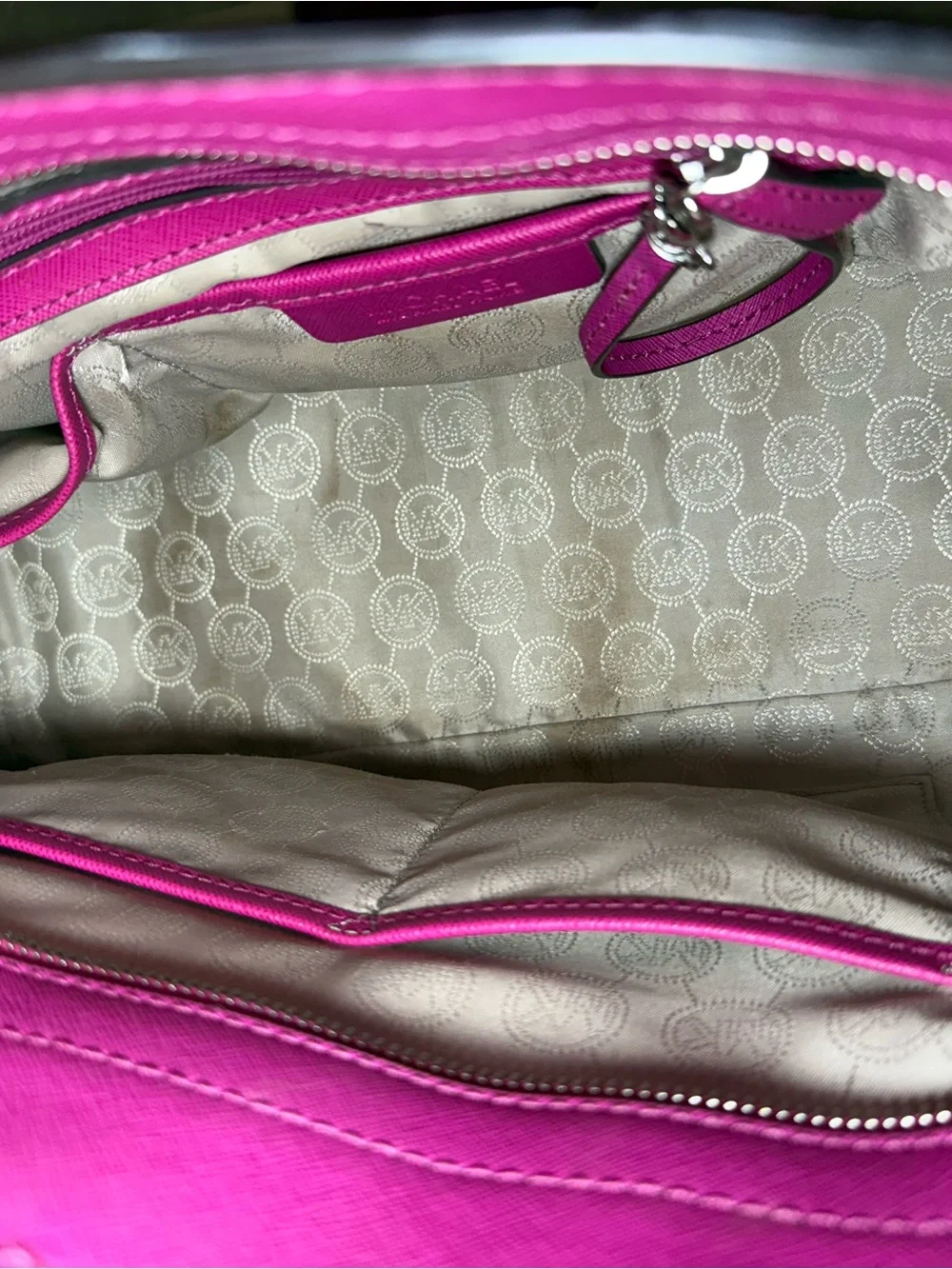 Michael Kors Saffiano Leather Tote - Hot Pink